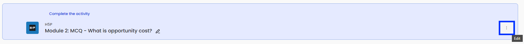 Moodle - Activity or Resource - Edit Button